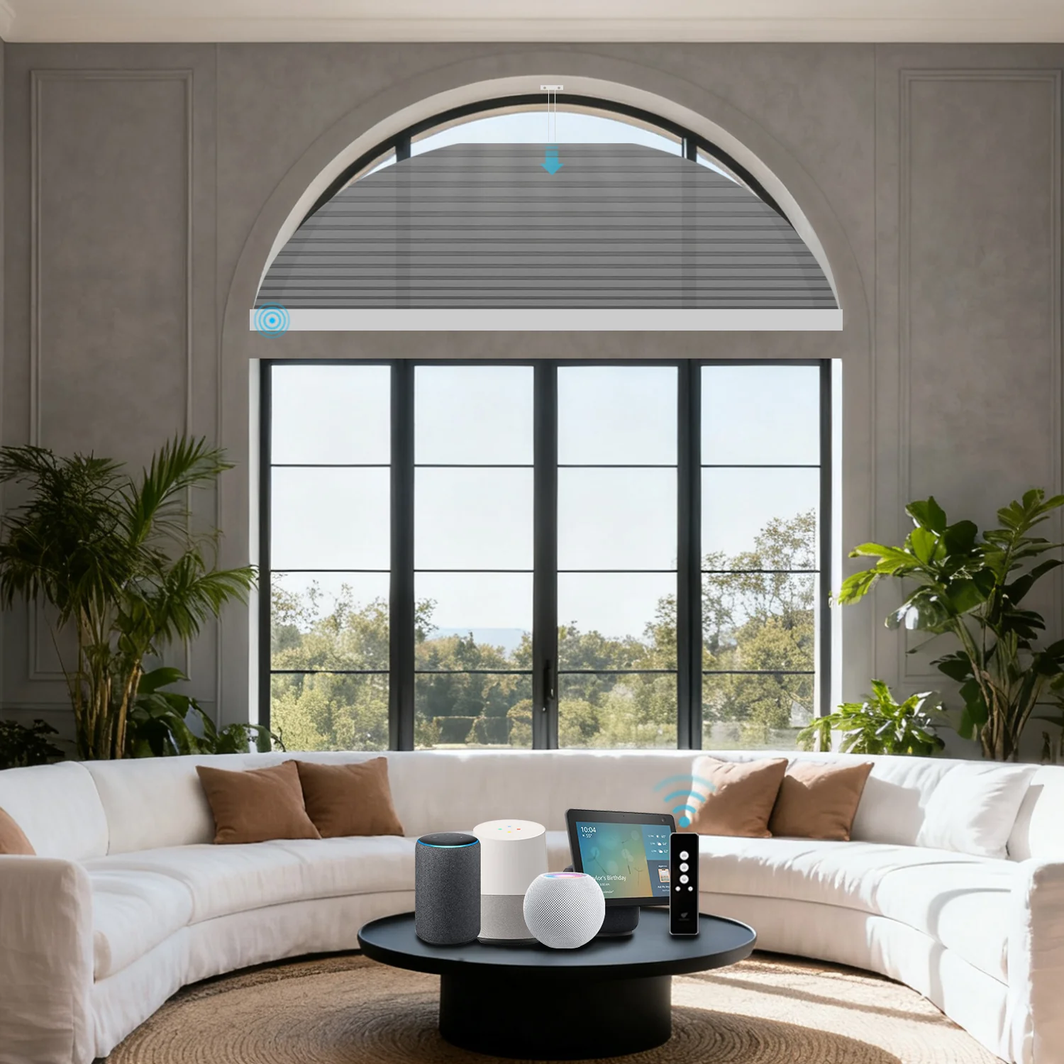 Shadesmate Motorized arched Cellular Shades Nowa